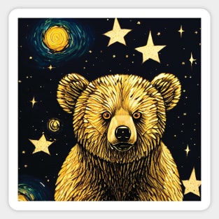 Story book bear with Stars at Night Sticker